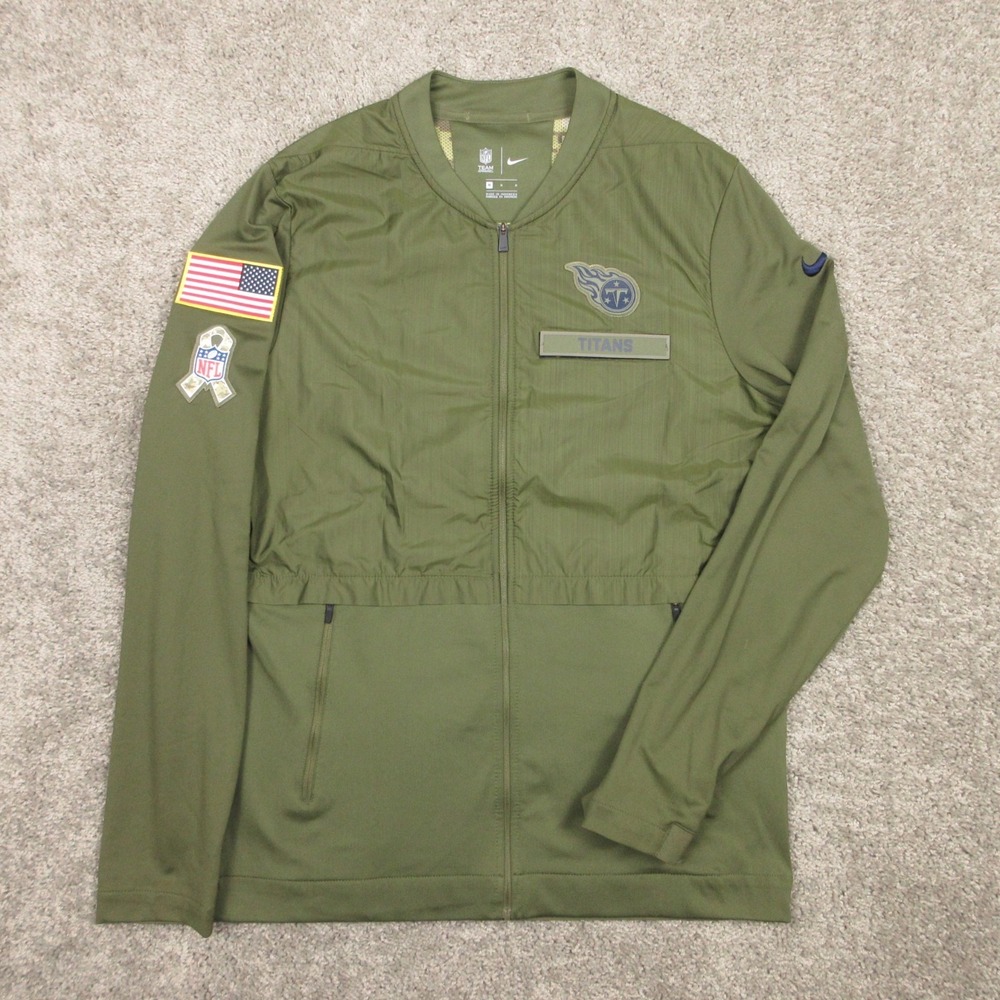 Tennessee Titans Jacket Mens Medium Green NFL Salute To Service Windbreaker Nike